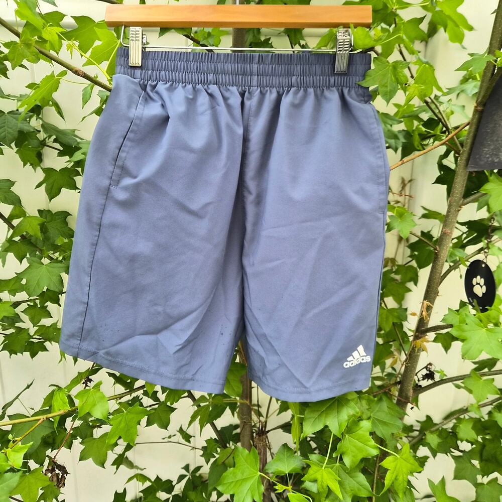 Adidas Youth Boys Shorts Sz L (14/16) Blue Athletic Training Soccer Pockets